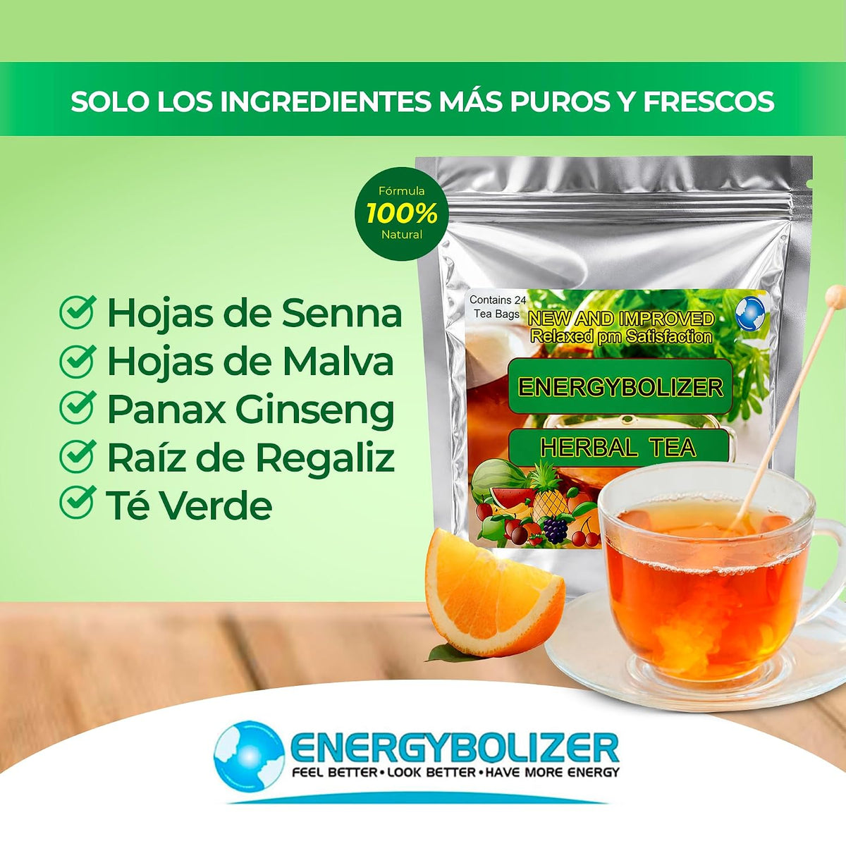 Energybolizer Perfect Weight Herbal Tea, 24 Bags (Orange) – Natural Herbal Tea for Men and Women to Support Digestion and Overall Wellness