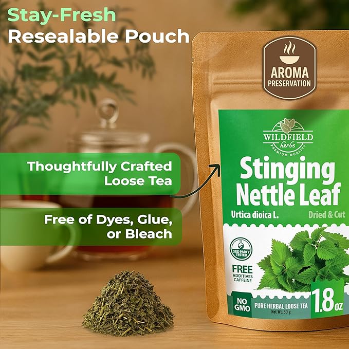 1.8 oz. Dried Nettle Leaf Tea Ortiga Planta Stinging Nettle Leaf Herb (Urtica Dioica) - 50g Herbal Tea Ortiga Verde Te