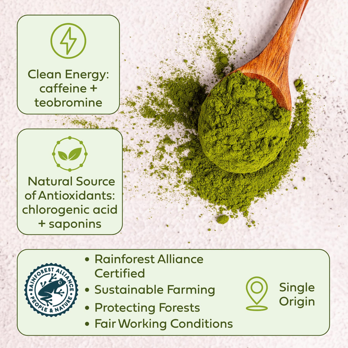 Obby Pure Green Yerba Mate Powder - Matcha Style - 60G