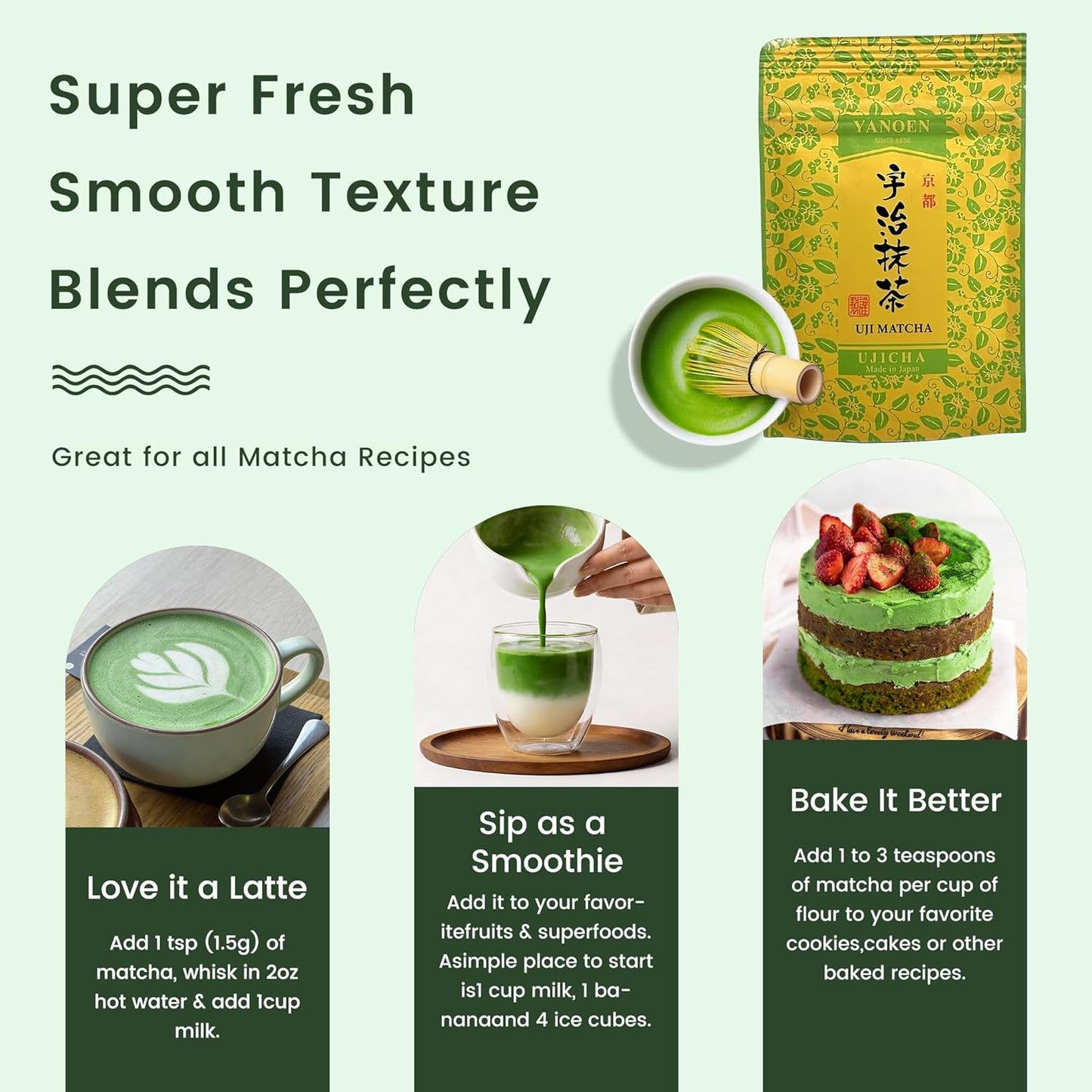 Ceremonial Grade Uji Matcha Powder - Stone-Ground from Kyoto Japan, Umami-Rich for Tea Ceremony Vibrant Green (1.06oz/30g) Zero Sugar Vegan 0 Calories (1.06oz/30g （Uji Matcha）)