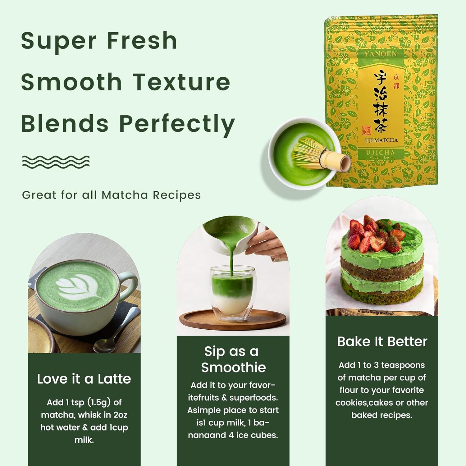 Ceremonial Grade Uji Matcha Powder - Stone-Ground from Kyoto Japan, Umami-Rich for Tea Ceremony Vibrant Green (1.06oz/30g) Zero Sugar Vegan 0 Calories (1.06oz/30g （Uji Matcha）)