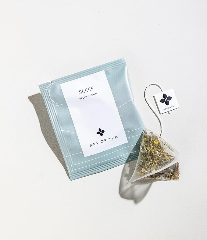 Art of Tea, Organic Sleep Tea (Chamomile Tea with Valerian and Spearmint), 50 Count, Relaxtion and Sleepy Time tea