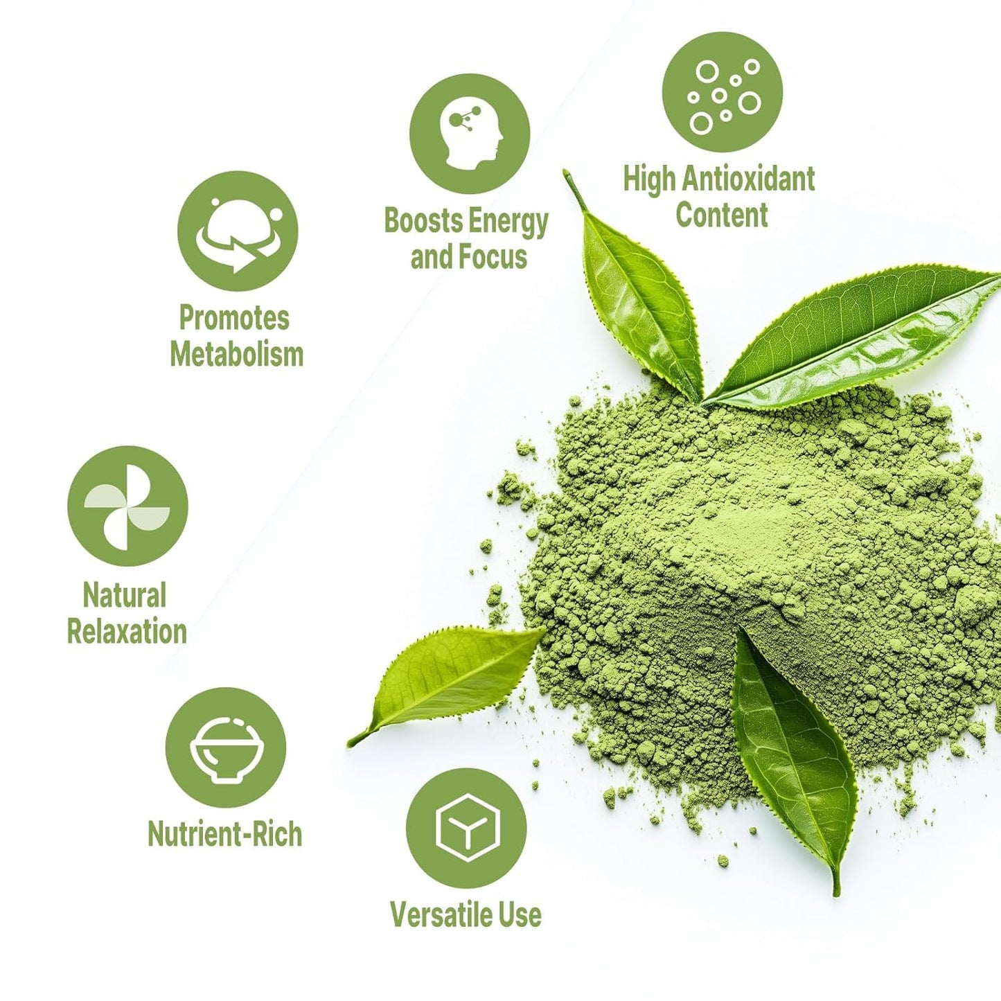 UNLEASH'D ORGANIC Organic Matcha Powder 16 oz – 100% Pure Green Tea Superfood, Antioxidant-Rich, Natural Energy Boost