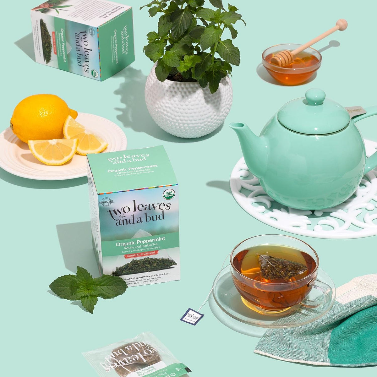 Two Leaves and a Bud Organic Peppermint Tea Bags