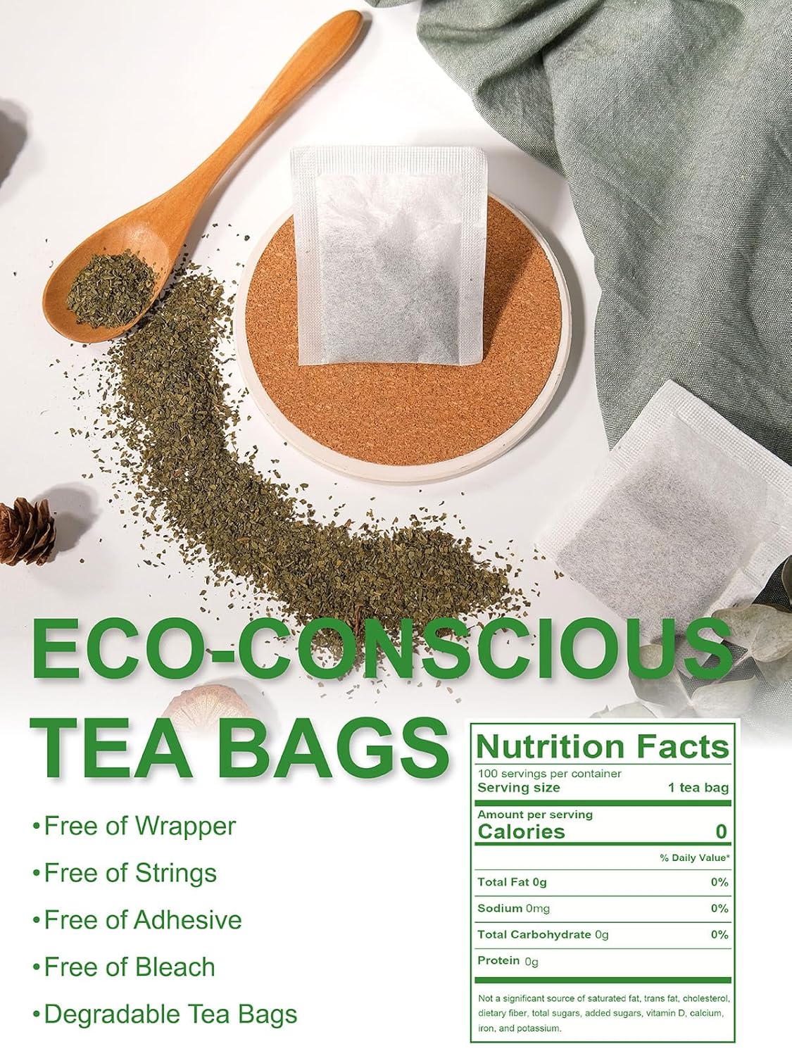 TeeLux Sencha Tea Bags, Premium Sencha Green Tea, Refreshing & Smooth Flavor, Iced & Hot Tea, 100 Count