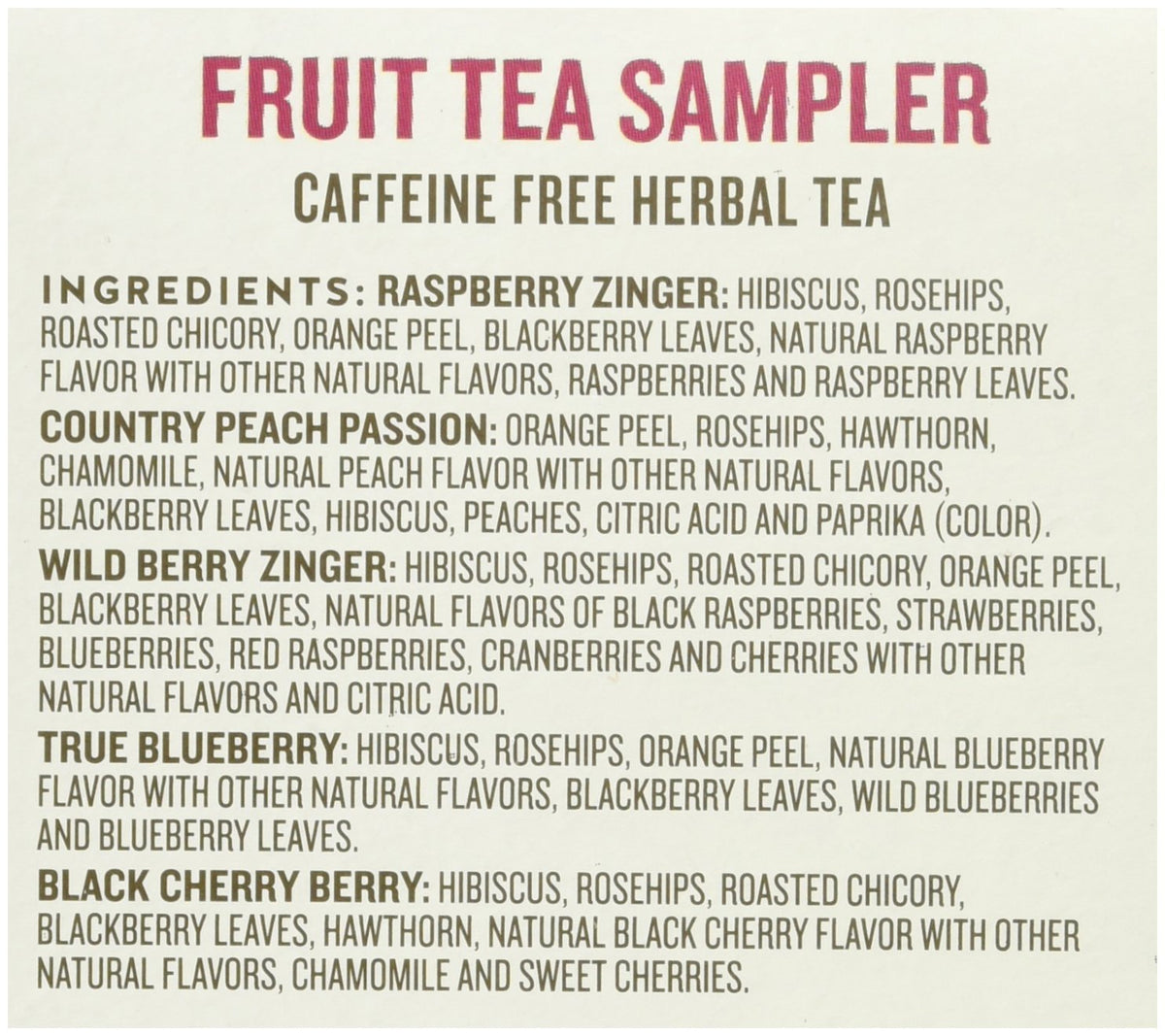 Celestial Seasonings Fruit Tea Sampler Tea Bags, 18 ct, 2 pk