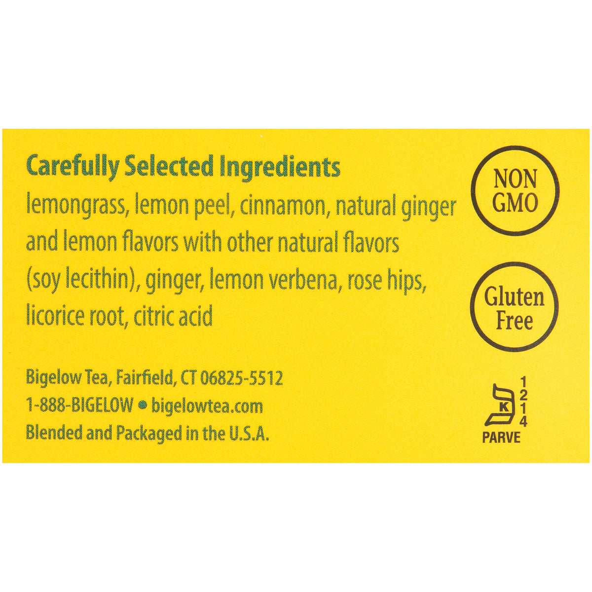 Bigelow Tea Bigelow Lemon Ginger Herbal Tea Bags 28-Count Box (Pack of 1) Lemon Ginger Tea Bags Herbal Tea All Natural Gluten
