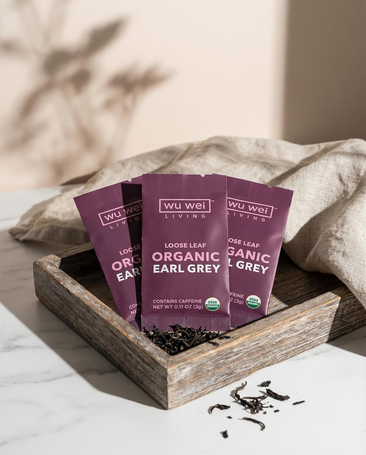 Organic Earl Grey Loose Leaf Tea, USDA Organic Certified, Citrusy and Floral, Single Serve Loose Leaf Tea (32-Pack), Limited Small Batch, Single Origin, Whole Leaf Tea,