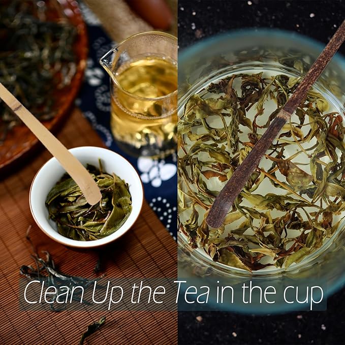 2 Pcs Bamboo Matcha Scoop, Japanese Tea Leaf Sticks Tea Whisk Scooping for Spices Condiments Coffee Powder