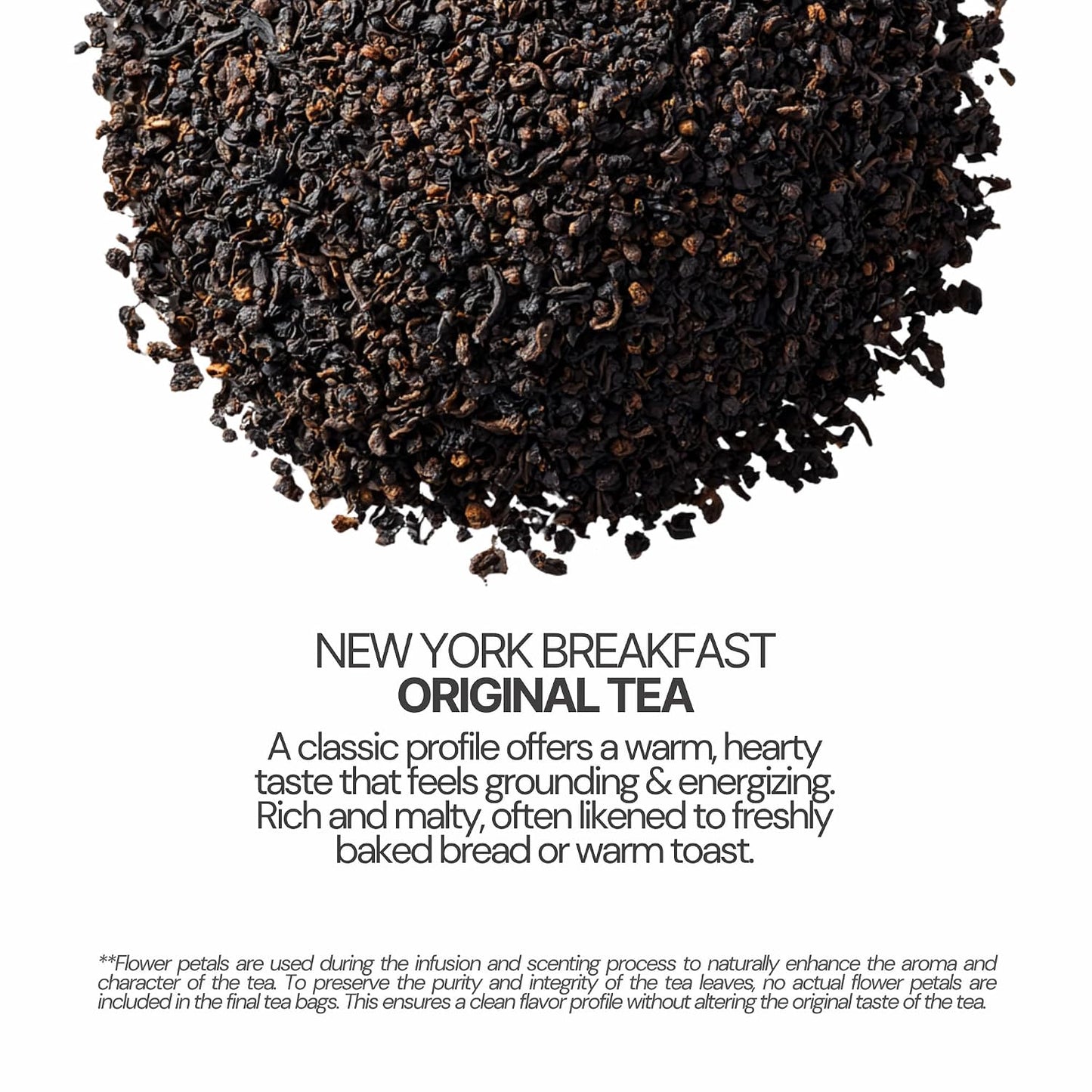 BLOSSOM RITUAL Newyork Breakfast – Strong &amp; Smooth Black Tea with Caffeine – 20 Corn Based Pyramid Bags – Serve Upto 60 cups – Energizing Morning Tea Blend for Focus &amp; Clarity – Resealable Zip Pouch| 2.65oz