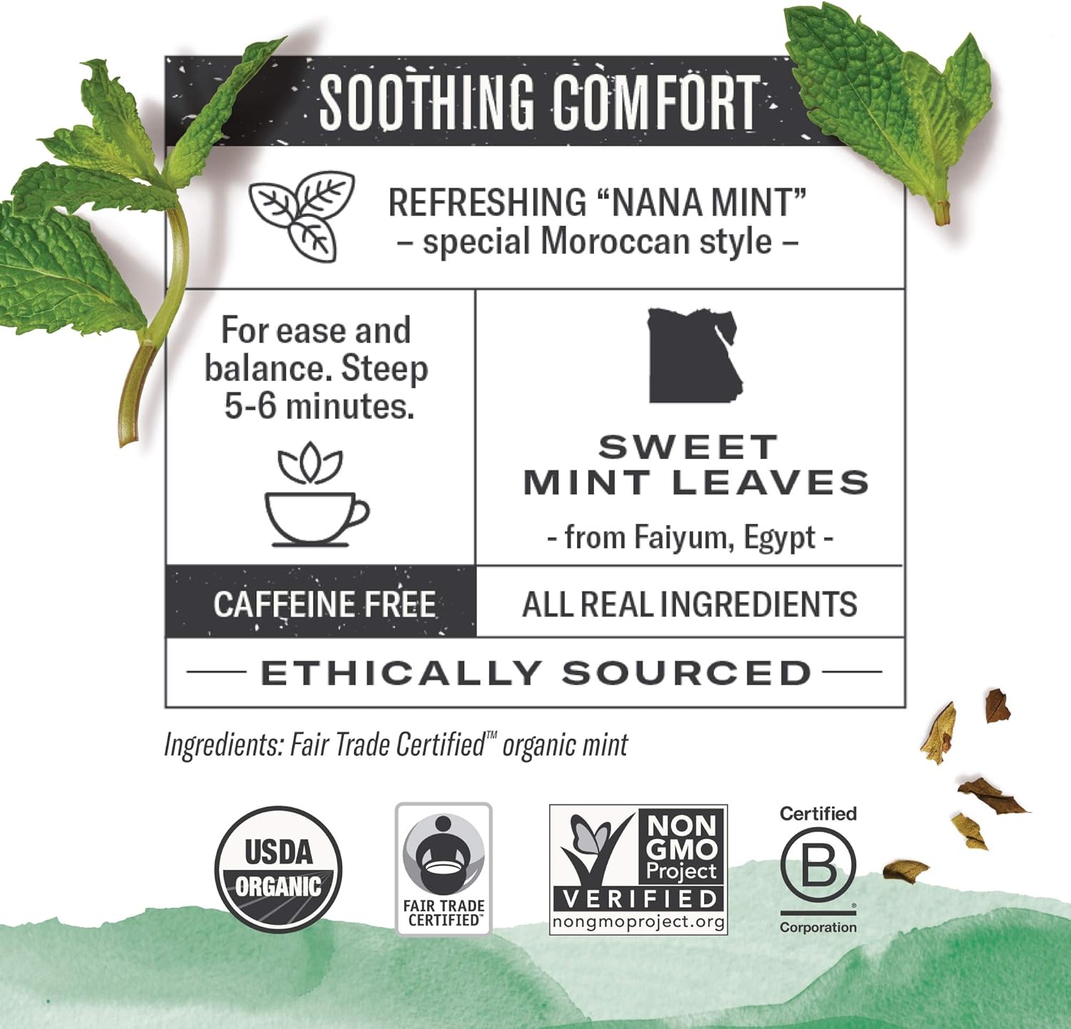 Numi Organic Tea Moroccan Mint, 18 ct