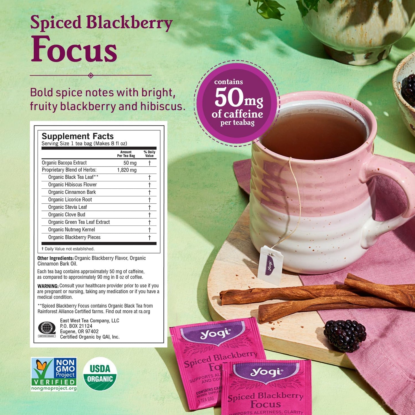 Yogi Tea - Morning Energy Variety Pack (3 Pack) Includes Peach Bergamot Bright Day, Sweet Tangerine Positive Energy, Spiced Blackberry Focus - 48 Organic Tea Bags
