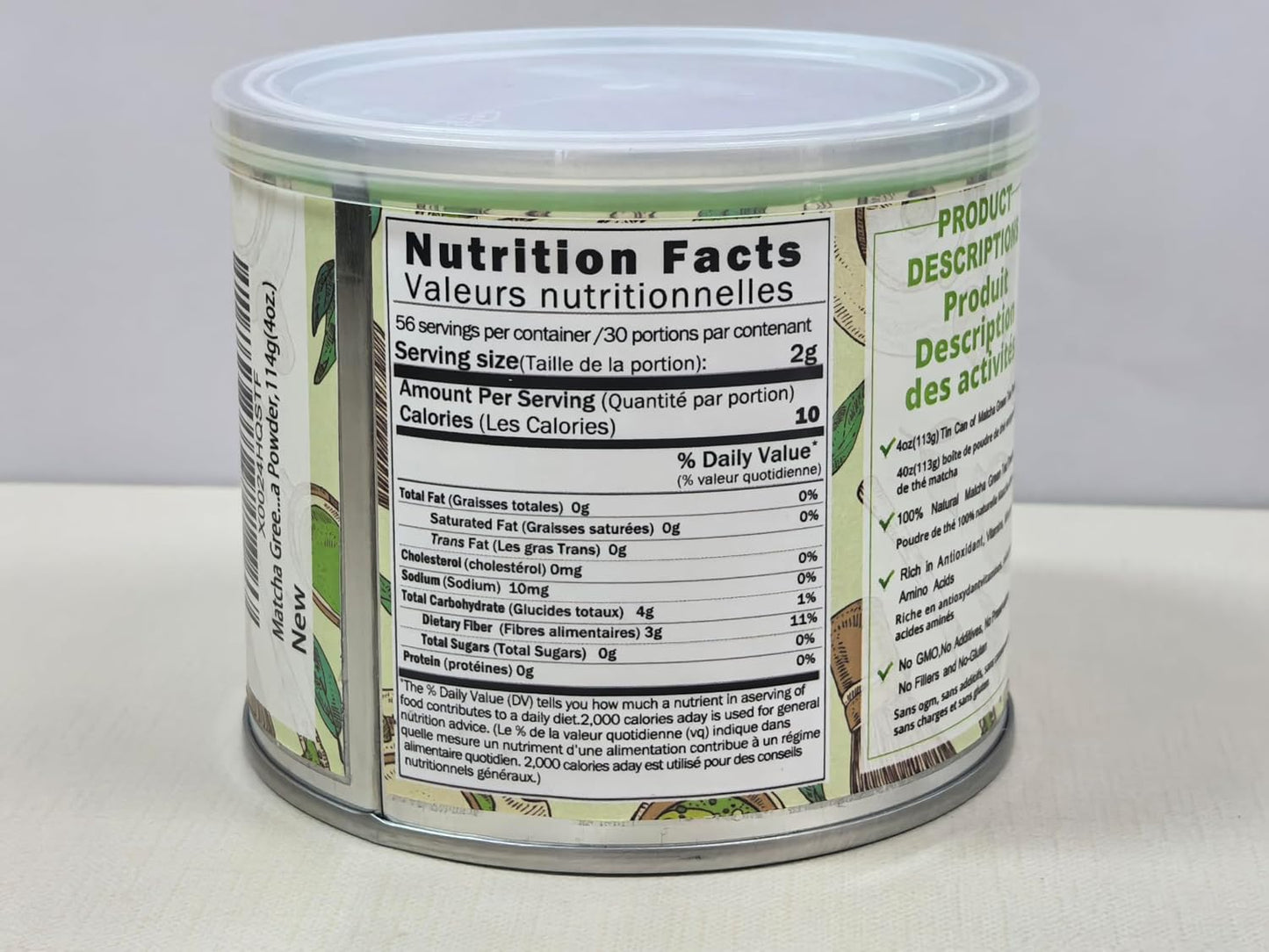 ECO-TASTE Organic Matcha Green Tea Powder, 4oz | 100% Natural &amp; Pure, Ceremonial Grade, No Additives or Fillers, NO GMO