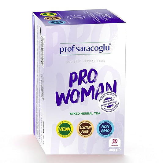 Prof Saracoglu 1 Box Pro-Woman Herbal Tea – Caffeine-Free Herbal Blend with Chamomile and Yarrow, Made for Women’s Daily Routine