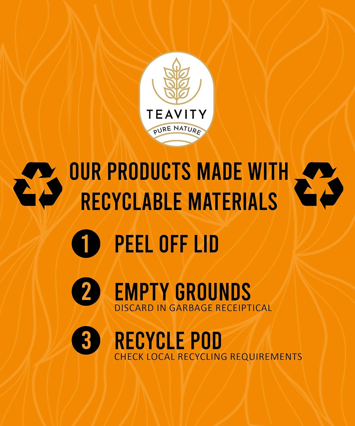 Organic Chamomile Tea Pods for Keurig - Decaf Tea Pods - Pleasant Chamomile by Teavity (Chamomile