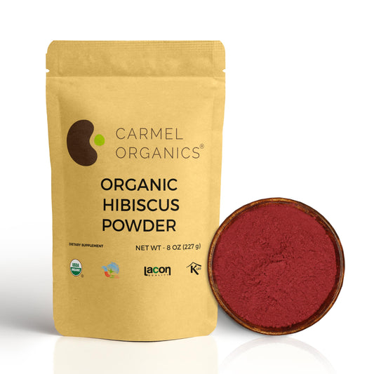 CARMEL ORGANICS Hibiscus Petals Powder 8 Ounce (0.5 Lb)