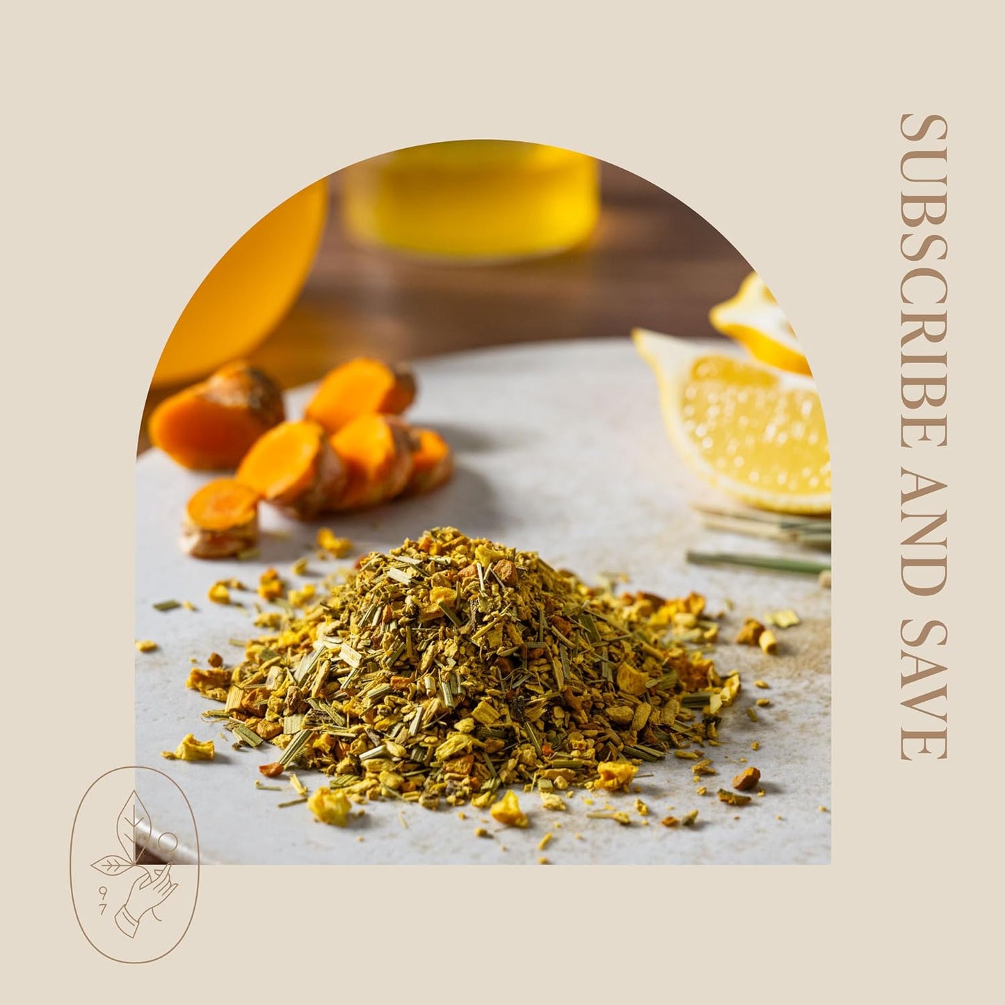 Rishi Tea Turmeric Ginger Organic Loose Leaf Tea, Caffeine Free, 1lb | Spicy Ginger and Citrus Herbal Tea Blend, Enjoy Hot or Iced, Sustainable, 56+ Servings
