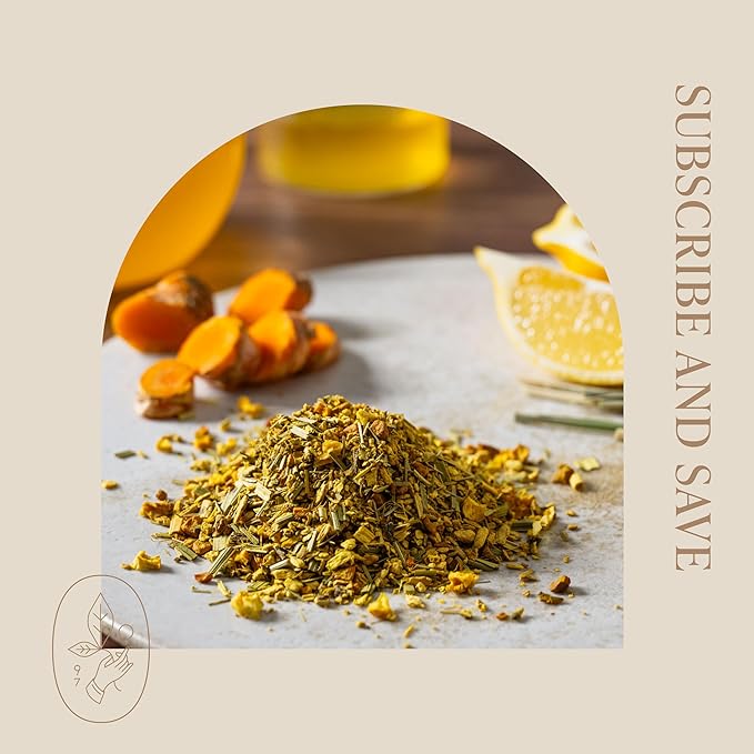 Rishi Tea Turmeric Ginger Herbal Tea - Organic Loose Leaf, Caffeine Free Blend with Spicy Ginger & Citrus, Hot or Iced - 16 Ounces