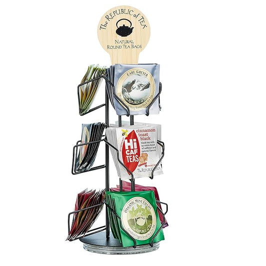 The Republic of Tea – Countertop Tea Display, Assortment of 9 Flavors, 450 Individually Wrapped Tea Bags