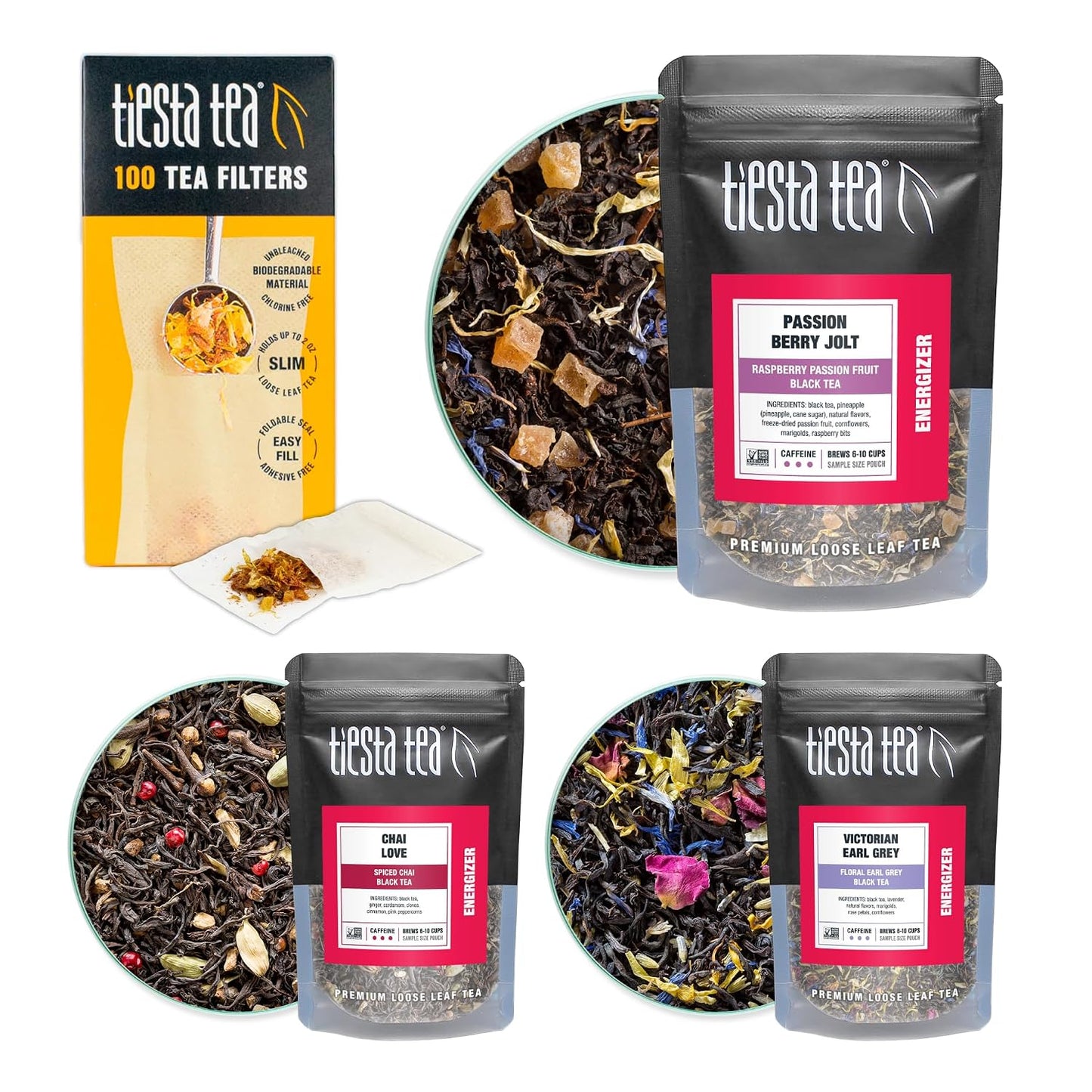 Tiesta Tea - Black Tea Starter Kit, Loose Leaf, Premium Black Gift Set, High Caffeinated, Make Hot or Iced