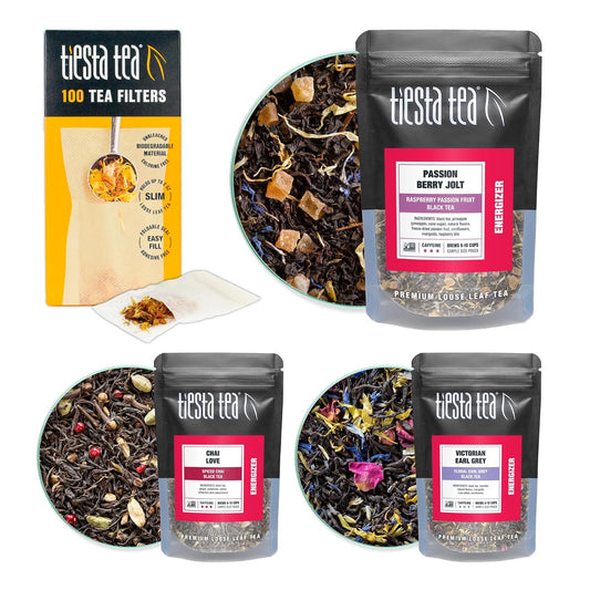 Tiesta Tea - Black Tea Starter Kit, Loose Leaf, Premium Black Gift Set, High Caffeinated, Make Hot or Iced