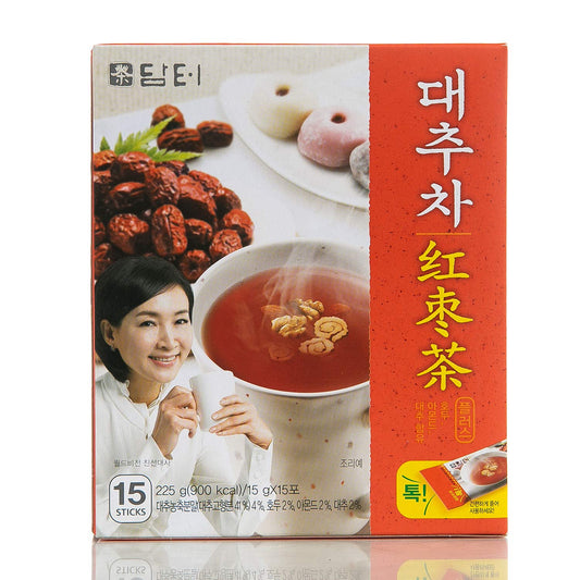 Damtuh Jujube Tea (Red Date Tea) – Traditional Korean Herbal Blend with Walnuts & Almonds, 15 Sticks