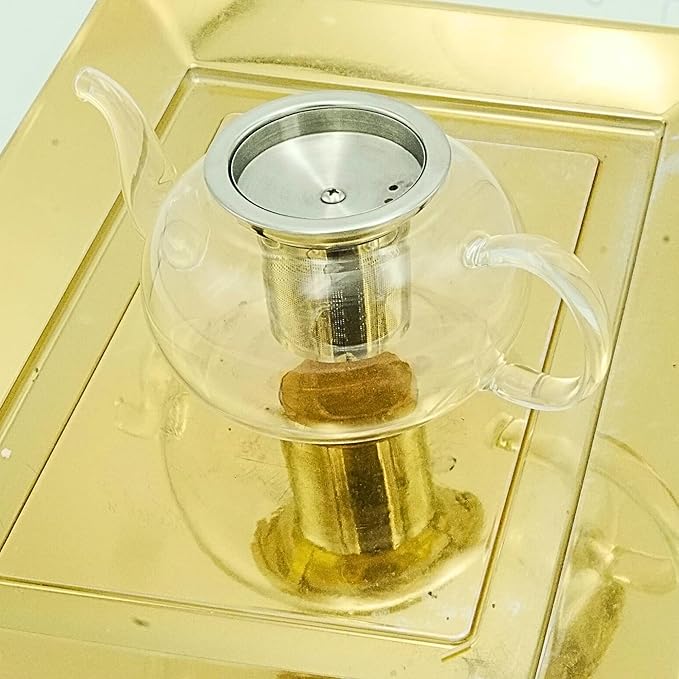 20oz (600ml) Small Clear Glass Tea Pot Set with Infuser – High Borosilicate Stovetop Teapot for Loose Leaf Tea, Herbal Infusions, and Blooming Teas