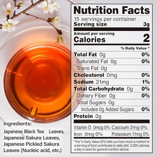 YAMASAN KYOTO UJI Sakura Japanese Loose Leaf Black Tea Bag 3g×15bags,Cherry Blossom Flavored Tea, Blended with cherry leaves (Pack of 2)