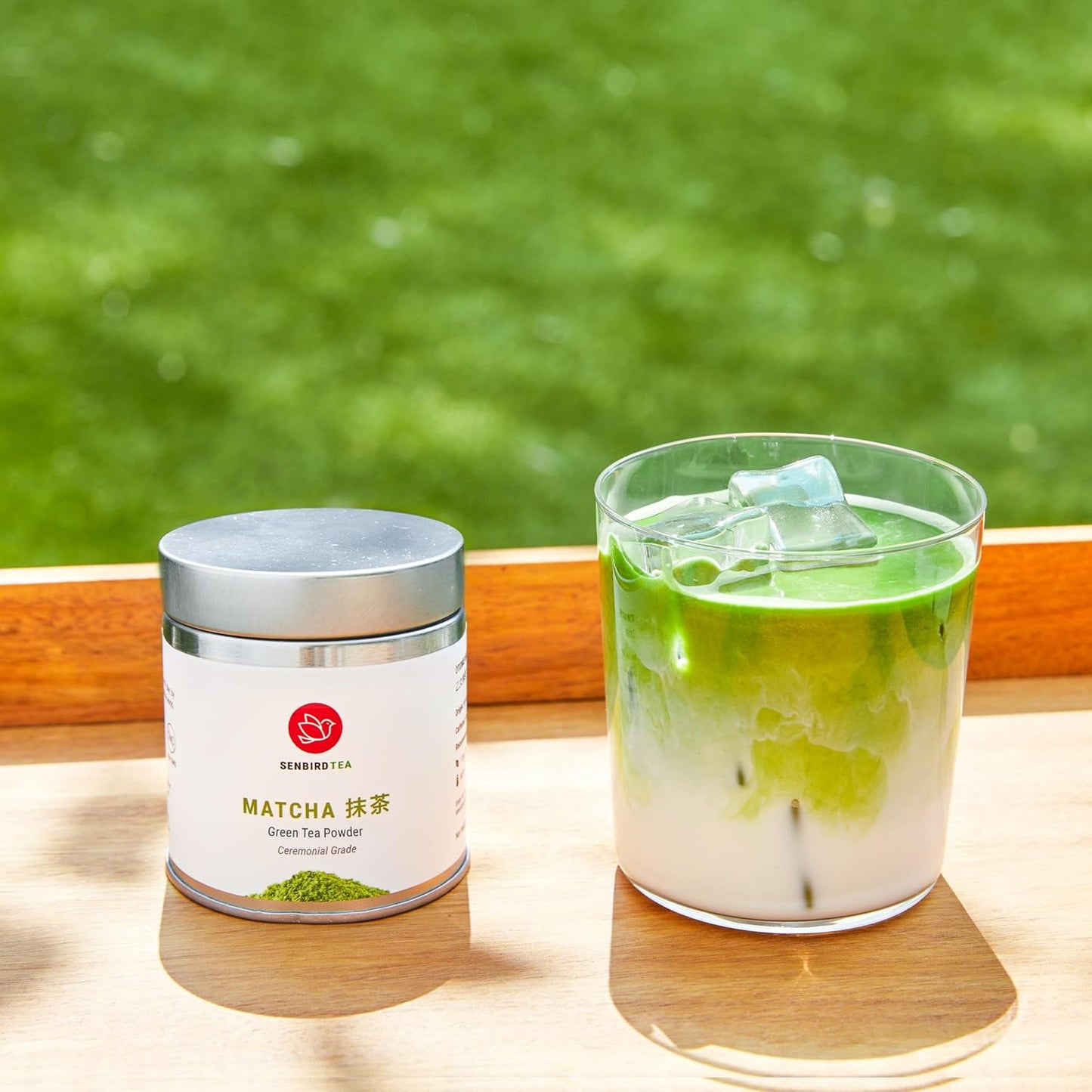 Senbird Premium Ceremonial Matcha - Japanese Powdered Green Tea - From Kyoto, Japan - Tea Powder in Airtight Tin (1.06oz/30g)