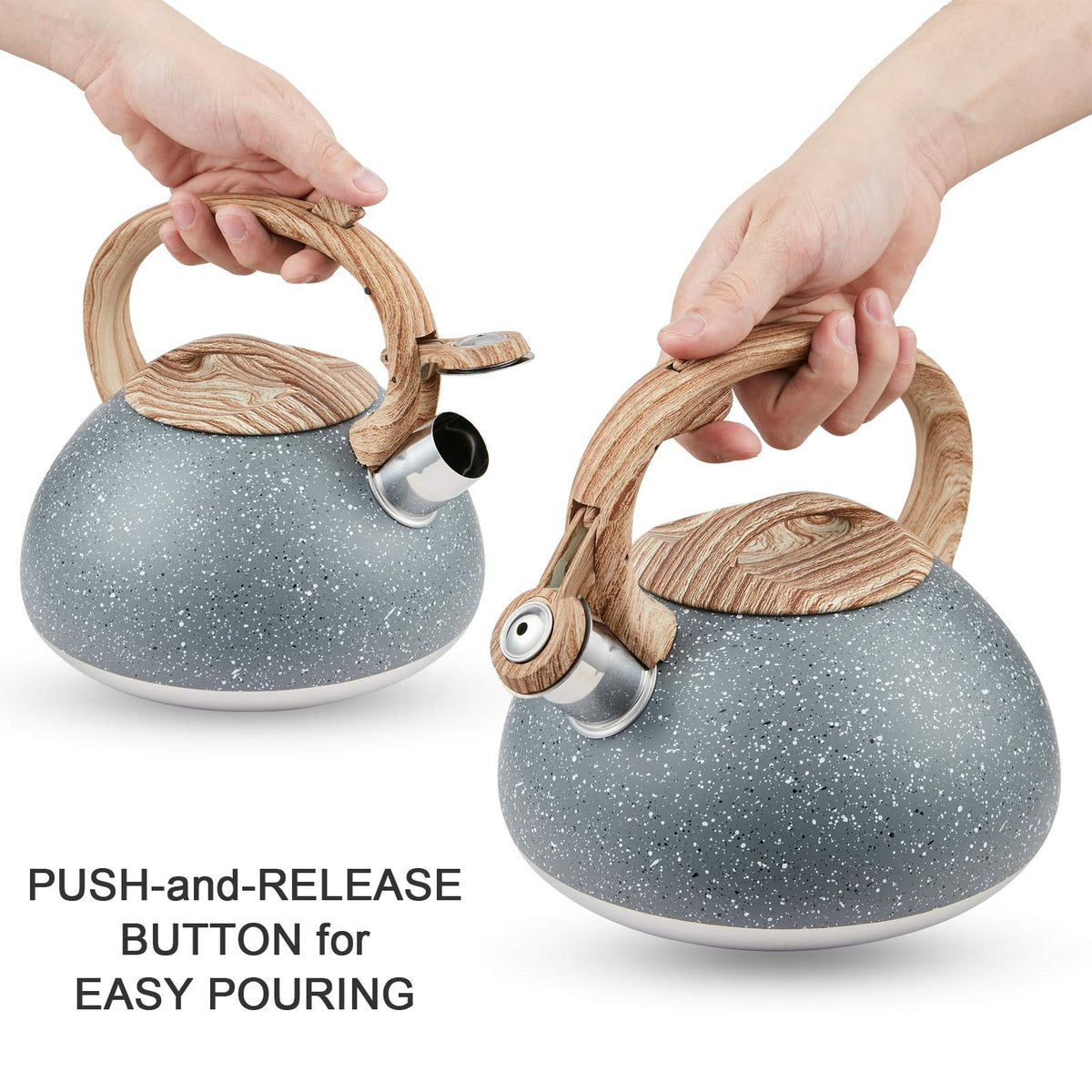 LUXGRACE s-p Whistling Tea Kettle Stainless Steel Teapot,Teakettle for Stovetop Induction Stove Top,Fast Boiling Heat Water