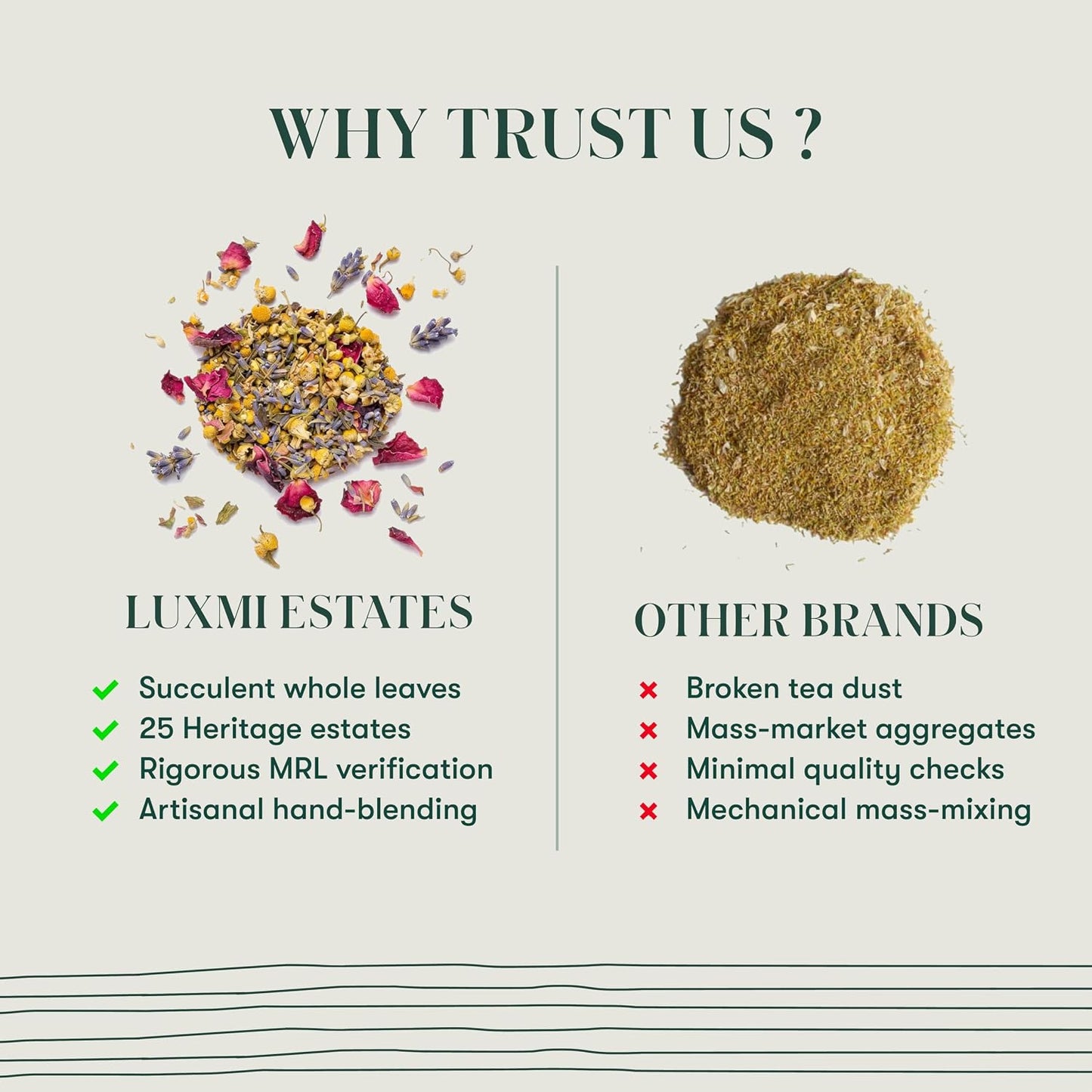 Luxmi Estates Organic Valerian Root, Chamomile, &amp; Lavender Loose Leaf Tea 50g/1.76oz (25 cups) for Sleep | Caffeine Free Wellness Sleep Tea