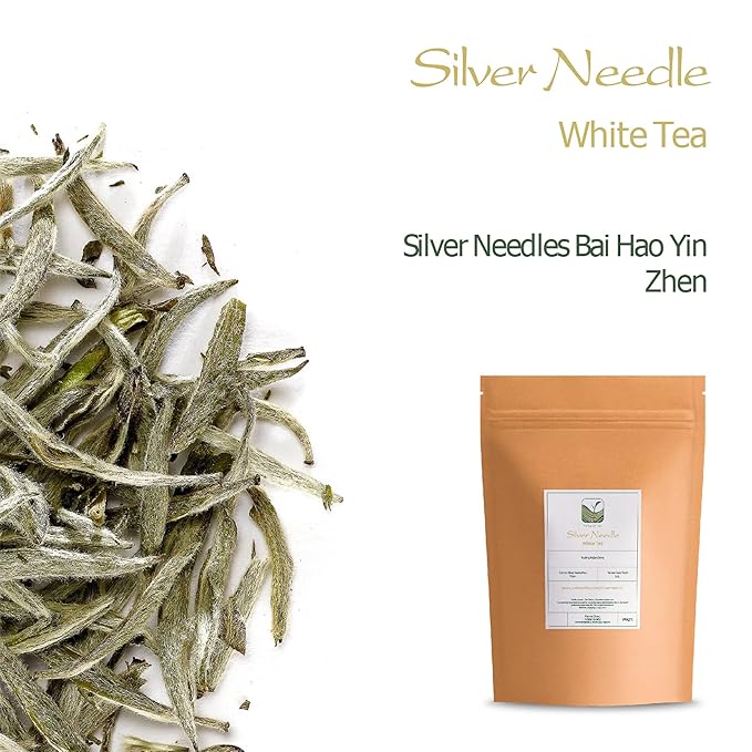Silver Needle White Tea - 100 Procent Pure Buds - Baihao Yinzhen Chinese Silver Tip Bai Hao Yin Zhen 100g