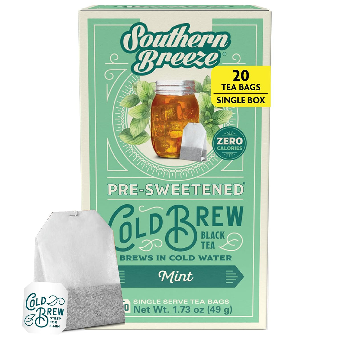 Southern Breeze Cold Brew Sweet Tea Mint Iced Tea 20 Tea Bags