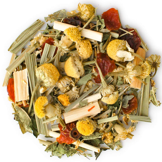Teabloom Organic Herbal Tea, Chamomile Citrus Petals Loose Leaf Tea, Relaxing Chamomile Blend, USDA and EU Certified Organic, Fresh Whole Leaf in Reusable Gift Canister, 1.41 oz/40 g Canister Makes 35-50 Cups