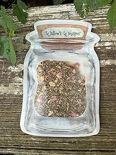 Willow’s Whisper – Organic Herbal Tea for Comfort & Calm, Relief, Relaxation & Stress Support,1oz Reusable Jar Bag