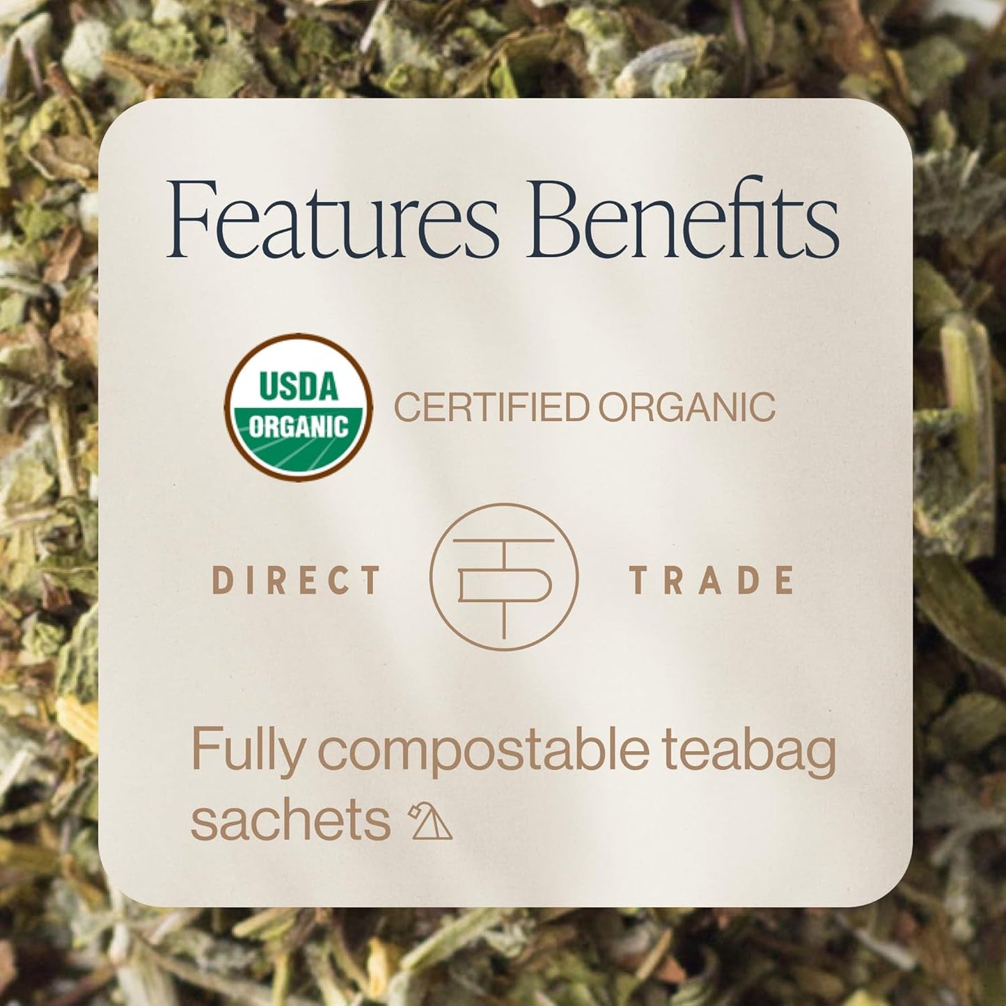 Rishi Tea Lavender Mint Herbal Tea - Organic, Caffeine Free Sachet Bags, Calming Lavender with Peppermint & Sage - 15 Count (Pack of 1)