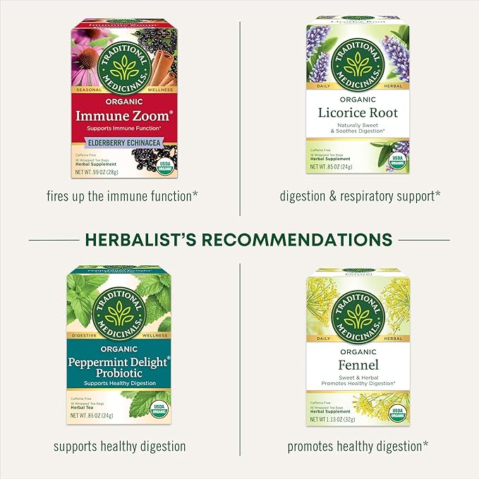 Traditional Medicinals Tea, Organic Throat Coat Lemon Echinacea, Supports Throat Health & Immune Fuction, 96 Tea Bags (6 Pack)