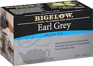 Bigelow Tea Earl Grey Flavored Black Tea, Kosher, 20 Bags, 1.18 Ounces (Pack of 6)