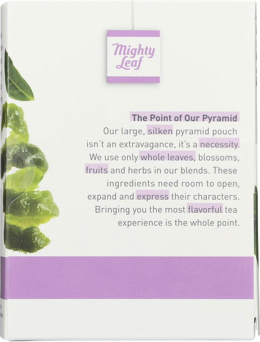 Mighty Leaf Whole Leaf, Tea Organic Earl Grey, 15 Tea Bags Individual Pyramid-Style Tea Sachets of Organic Caffeinated Black Tea with Organic Bergamot, Delicious Hot or Iced