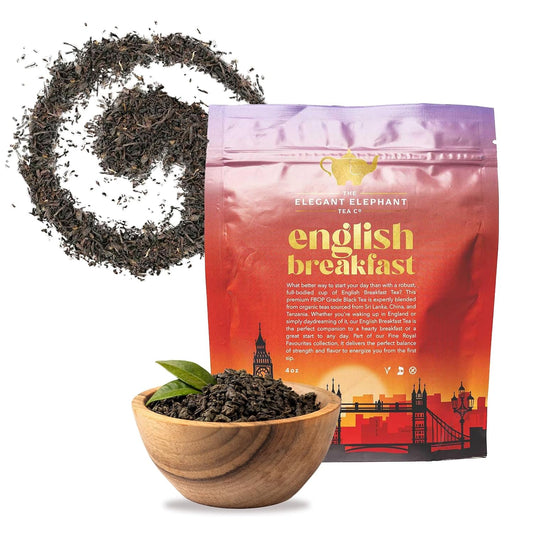 English Breakfast Tea, Organic Loose Leaf Black Tea – Robust, Full-Bodied, Classic Blend – Drink Hot or Iced – 4 oz Resealable Bag (Makes 50 Cups)