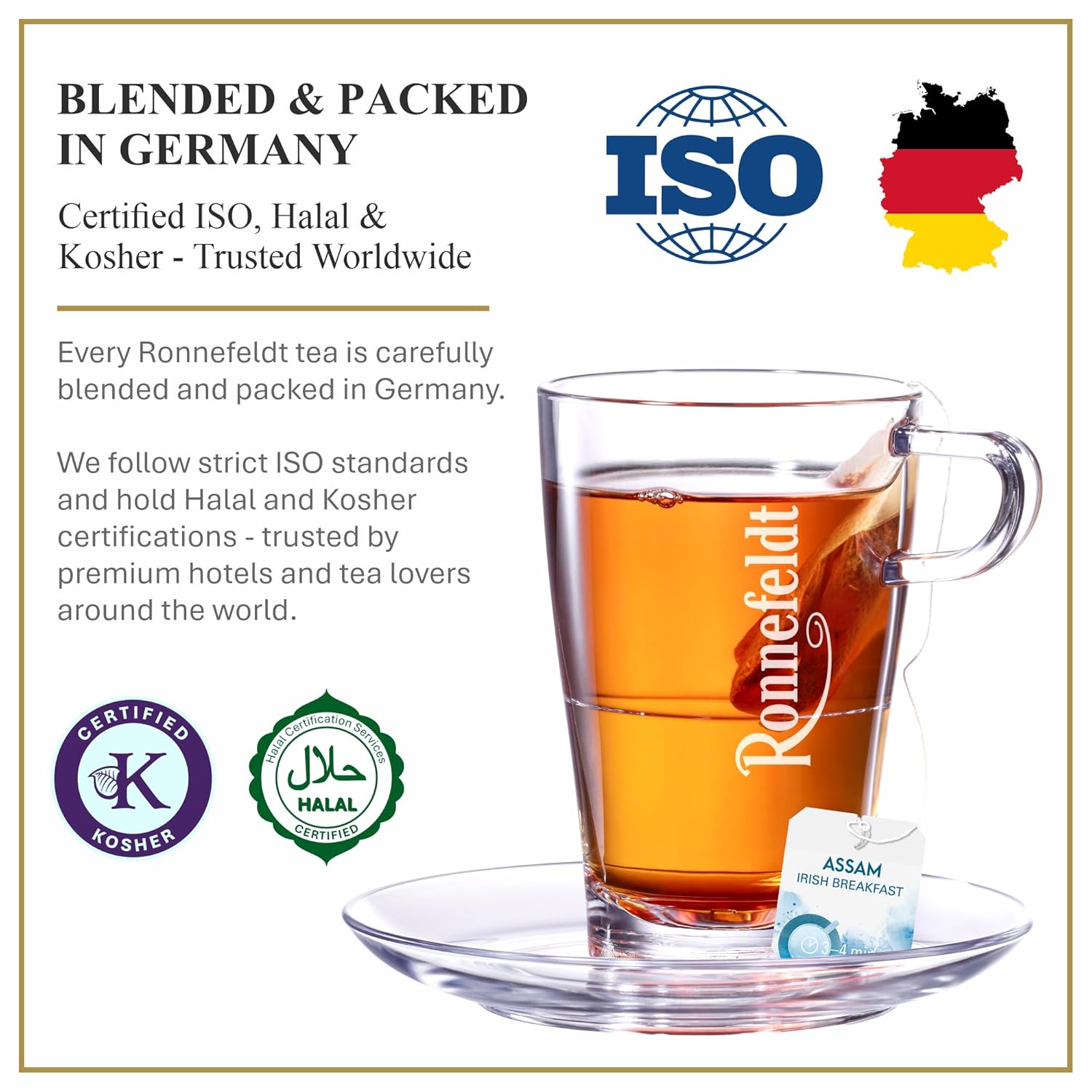 Ronnefeldt Teavelope Assam - Irish Breakfast Black Tea India Summer Bags Tea Individually Wrapped, 25 Count - Strong, Smooth, Caffeinated - Hot or Iced