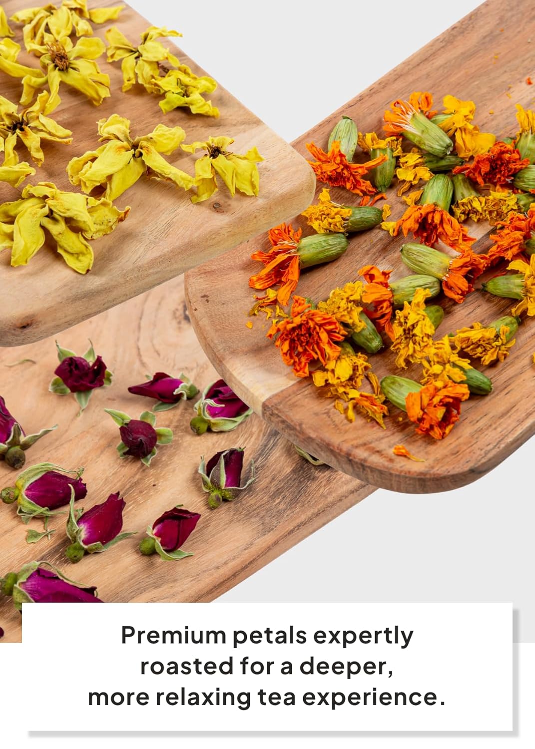 Korean Food Premium Flower Tea Gift Set - 15 Organic Caffeine-Free Drip Tea Bags (Marigold, Magnolia, Sunrise Blend)