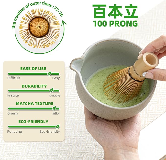 Teanagoo Matcha Whisk Set,7 Pcs Matcha Set,Matcha Kit for Ceremony,Matcha Tea Set for Making Breakfast/Latte