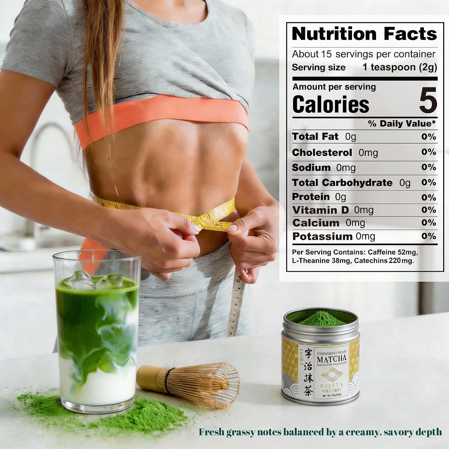 Uji Matcha Powder - Ceremonial Grade Matcha Japanese First Harvest Green Tea Powder Organic Matcha from Kyoto, Japan,No Additives,Smooth Taste for Lattes &amp; Baking (30g/1.06oz)