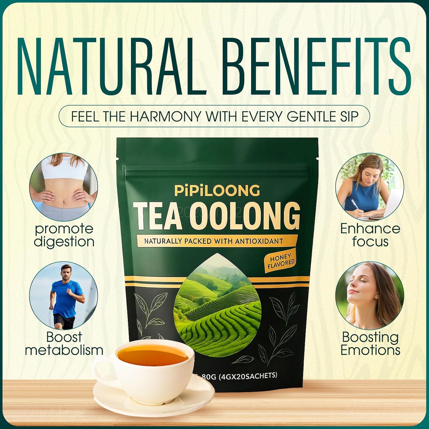 PiPiLOONG Oolong Tea – Organic Yunnan High-Mountain Whole-Leaf Oolong | Premium Loose Leaf Tea | Smooth, Floral & Aromatic | Hand-Picked High-Altitude Tea (2)