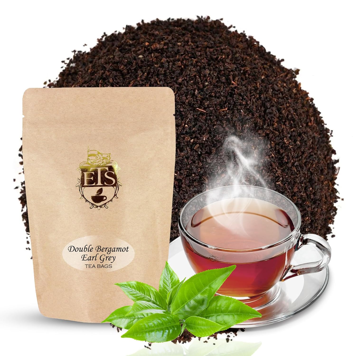 English Tea Store Double Bergamot Earl Grey Tea Bags | Bold Citrus Blend Of Indian & Ceylon Black Tea With Bergamot | Tea Earl Grey Flavor | No Strings | Strong Flavor | Hot Or Iced | 50 Tea Bags