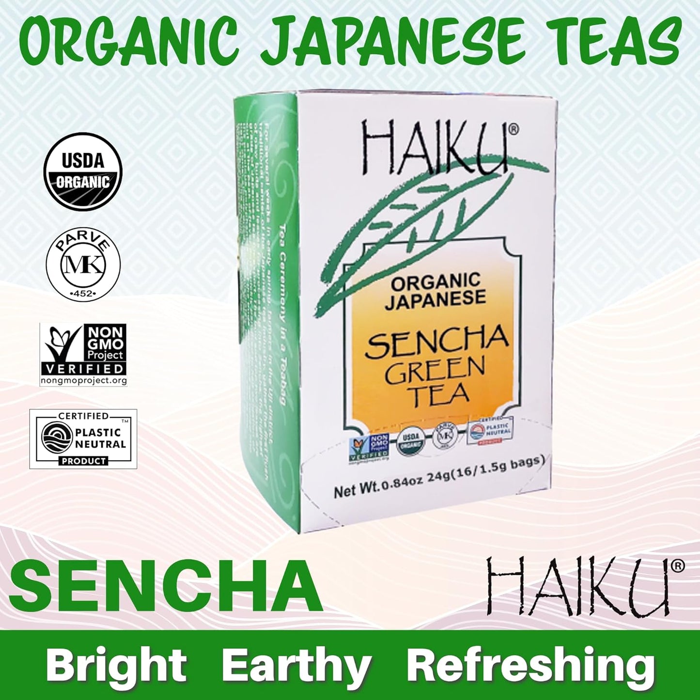 HAIKU Organic Sencha Teabags, 16 CT