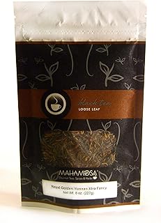 Mahamosa China Black Tea Loose Leaf (Looseleaf) - Royal Golden Yunnan Extra Fancy Supreme Long Leaf 8 oz