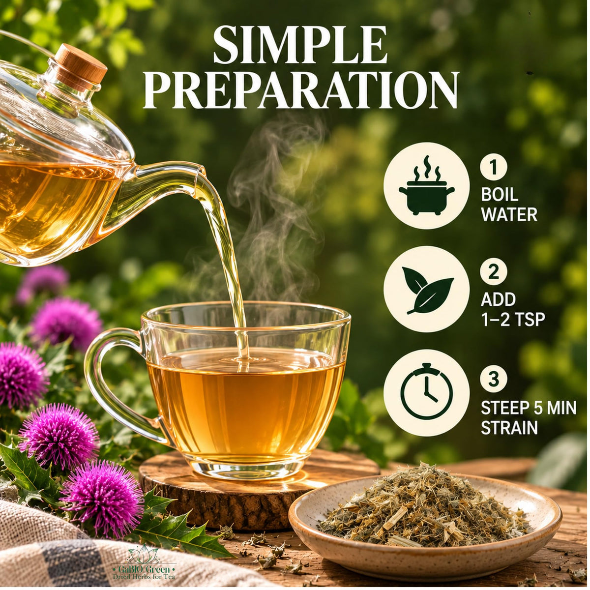 Gabio Green Cardo Mariano Mexican Milk Thistle (4.1 oz/116.2 gr). Loose Leaves Herbal Tea, 100% Pure & Natural Dried Herb