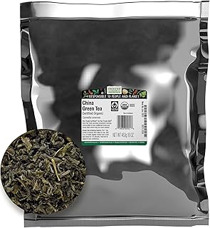 Frontier Co-op Organic Fairtrade China Green Tea, Bulk Bag - Chinese Green Tea Loose Leaf - Aromatic, Flavorful & Calming - Perfect for Tea & Culinary Uses | 16 Ounce (Pack of 1)